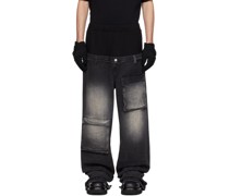 Black Paneled Jeans