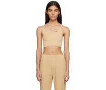 Beige Cropped Tank Top