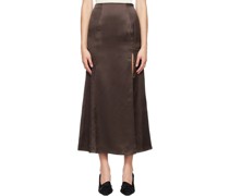 Brown Organic Silk Maxi Skirt