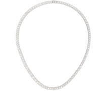 Silver Emerald Cut Tennis Chain Necklace