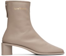 Taupe Branded Ankle Boots