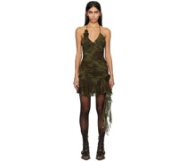 Green Ruched Minidress