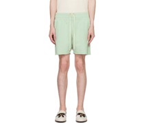 Green Raw Edge Shorts