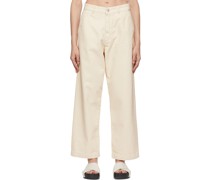 Beige Fray Trousers