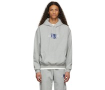 Grey Embroidered College Logo Hoodie