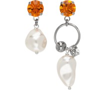 SSENSE Exclusive Silver & Orange Stan Earrings