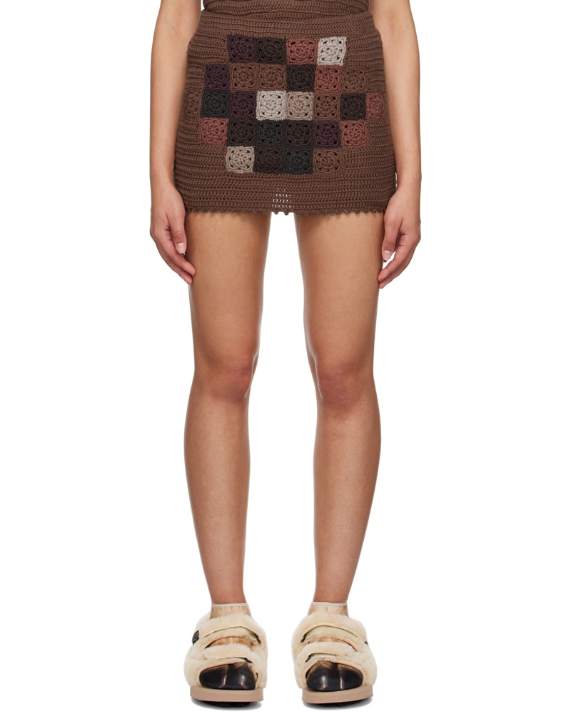Doublet Damen Brown Mosaic Miniskirt