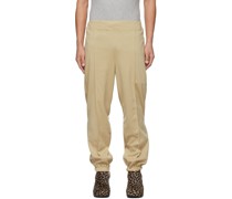 Beige Elastic Lounge Pants