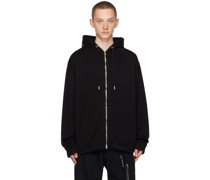 Black Embroidered Hoodie
