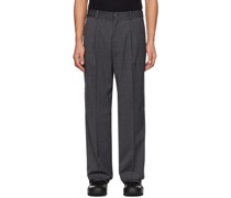 Gray Boxy Suit Trousers