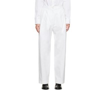 White Double-Tuck Pants
