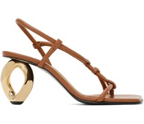 Brown Chain Heeled Sandals