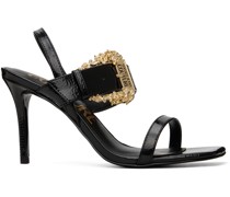 Black Baroque Emily Slingback Heeled Sandals
