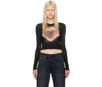 Black Flaming Heart Baby Sweater