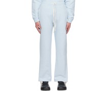 Blue Embroidered Lounge Pants