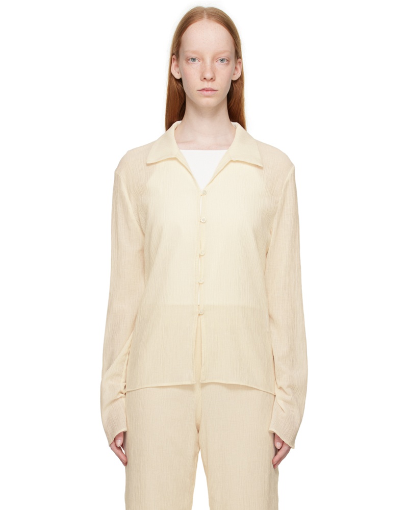 Missing You Already Damen Off-White Pleats Shirt