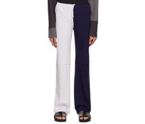 Navy & Gray Paneled Lounge Pants