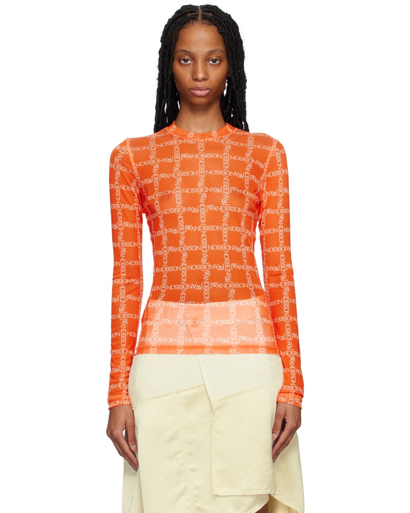J.W.Anderson Damen Orange Grid Blouse