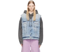 Blue Padded Denim Vest