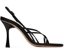 Black Wishbone 90 Heeled Sandals