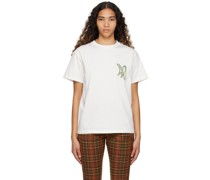 White 'AB' Embroidered T-Shirt