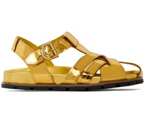 Gold Criss-Crossing Flat Sandals