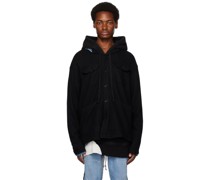 Black Denim Edge Boxy Jacket
