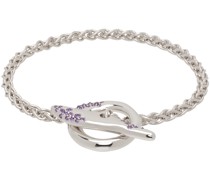Silver Robin Purple Molecule Bracelet