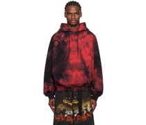 Red & Black Bleached Ink Hoodie