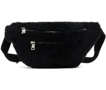 Black Shearling Belt Bag