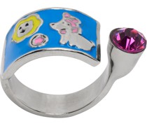 Blue & Silver Happy Girl Ring
