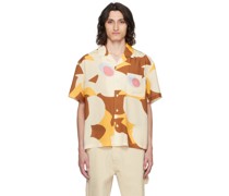 Off-White & Brown Floral Shirt