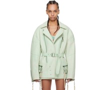 SSENSE Exclusive Green Nihil Leather Jacket