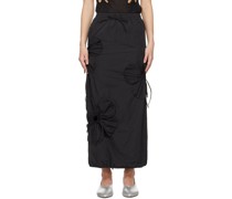 Black Flower Maxi Skirt