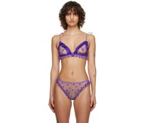Purple Flocked Bra