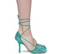 Green Sparkle Stretch Web Heels