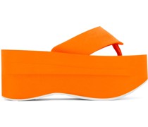 Orange Rubber Platform Sandals