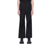 Black Crinkled Trousers