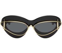Black Cateye Double Frame Sunglasses