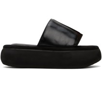 Black Boat Padded Slides
