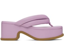 Purple Leather Heeled Sandals