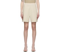 Beige Wide Shorts