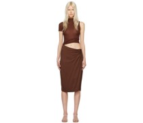 Brown Fusion Midi Dress