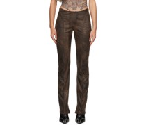 Brown Harley Faux-Leather Trousers