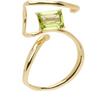 Bronze Cursive Gem Single Earring
