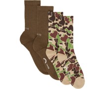 Two-Pack Brown & Beige Socks