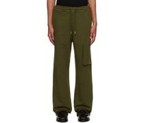 Green Wide-Leg Track Pants