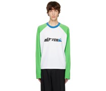 White Wave Print Long Sleeve T-Shirt
