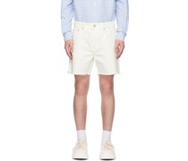 White Frayed Denim Shorts