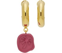 Gold Mismatched Seal Earrings